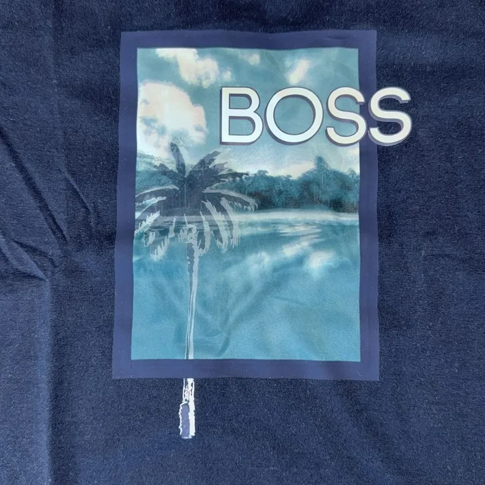 Boss Blue Short Sleeve Tee with Graphic Design 4Y - Picture 5 of 5